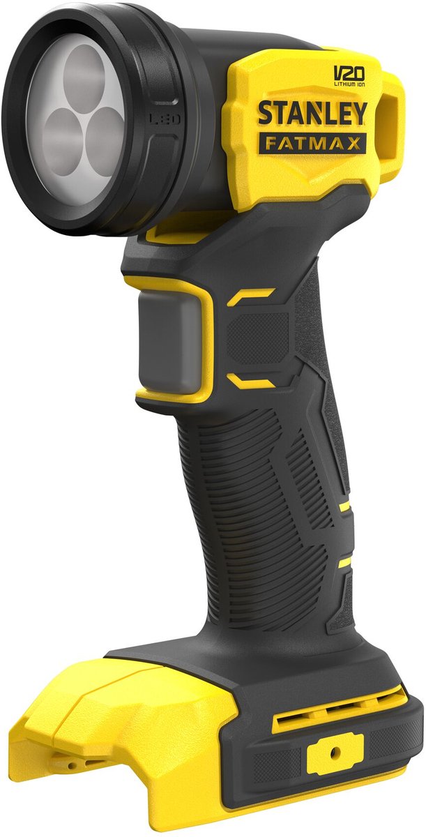 Stanley Fatmax V20 18V LED-Lampe mit drehbarem Kopf-Arbeitslampe (gelb schwarz, Akku und Ladegerät nicht im Lieferumfang enthalten)