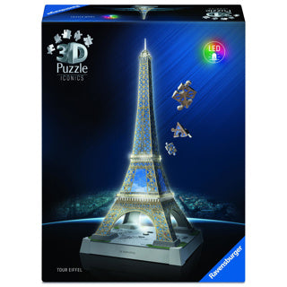 Ravensburger 3D-Puzzle Icons Eiffelturm - mit Licht - 243 Teile.