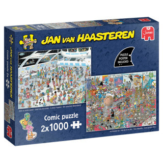 Jan van Haasteren Puzzle – Gib uns Platz wie im Film – 2x1000 Teile.