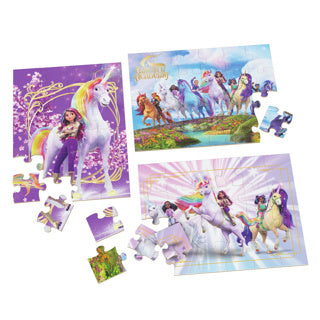 Einhorn-Akademie 3er-Pack Holzpuzzle in Holzbox (3x24 Teile) | 2 Stk