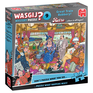 Wasgij Retro Mystery 9 Puzzle – der größere Zugüberfall, 1000 Teile.