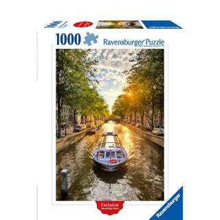 Ravensburger Puzzle Amsterdamer Kanalboot 1000 Teile Puzzle.