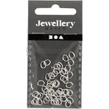 Creativ Firmenring, oval, Stärke 0,7 mm, versilbert, 50 Stück 1 Box