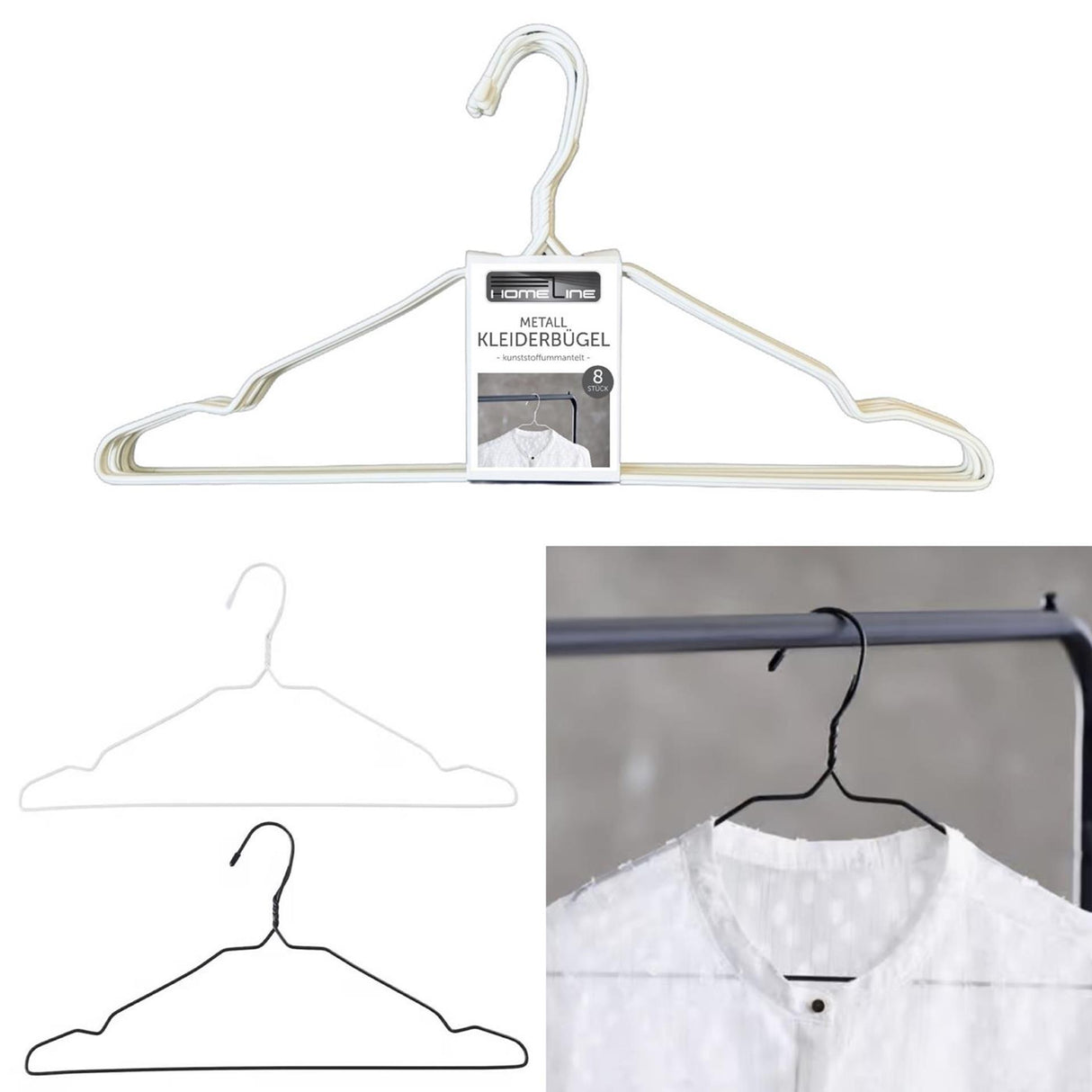 Kleiderbügel-Set aus Metall, 8-teilig