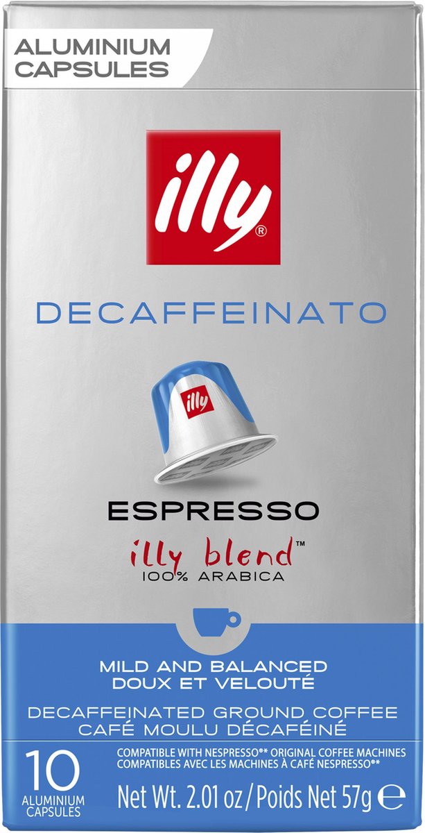 Illy Espresso Decaffeinato Kaffeetassen – Intensität 5 9 – 10 x 10 Kapseln