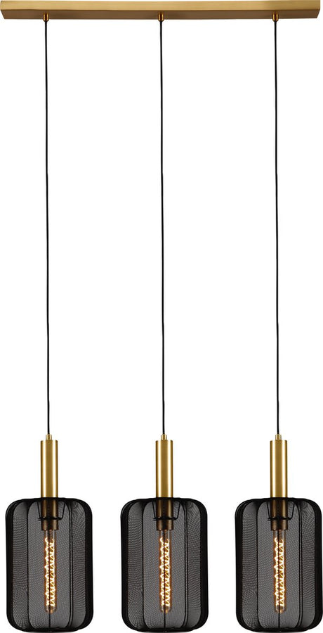 Lucide corina - hanglamp - 3xe27 - zwart - japandi
