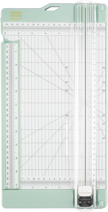 Vaessen creative papiersnijder - 30,5 x 15 cm - met uitschuifbare liniaal en rilfunctie - mint - papier snijden en vouwen