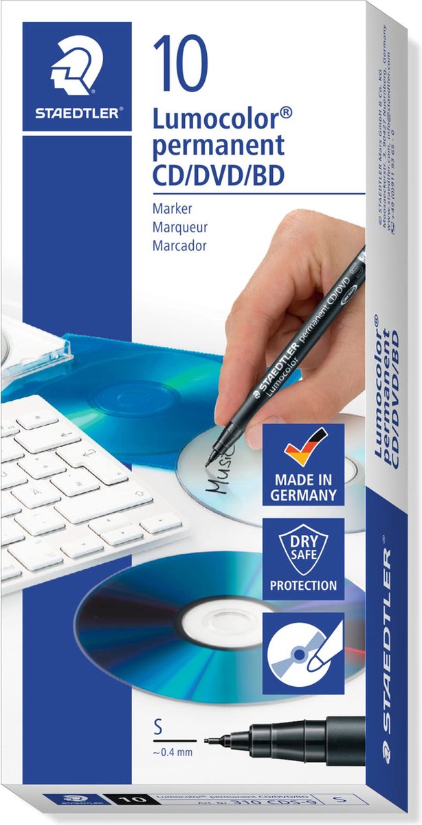 Staedtler marker lumocolor cd dvd schwarz 10 st�ck