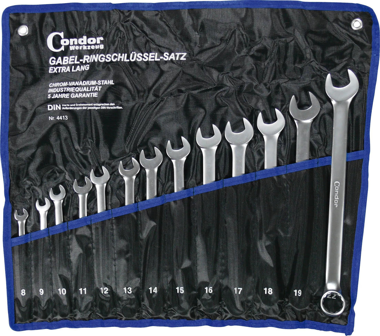 Condor Ringschlüsselsatz 4413 Gabelringschlüsselsatz 8-22mm super lang