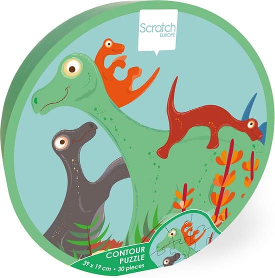 Dam Kratzpuzzle 30 Teile Konturpuzzle Dinosaurier