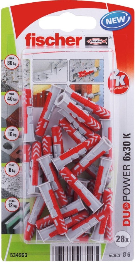 Fischer-Stollen duopower 534993 ø 6 x 30 mm Nylon
