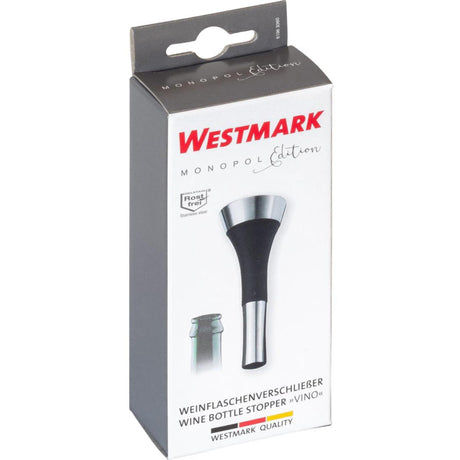 Westmark Weinflaschenverschluss, Monopol Edition, Edelstahl Silikon, Vino, Silber Schwarz, 61963360