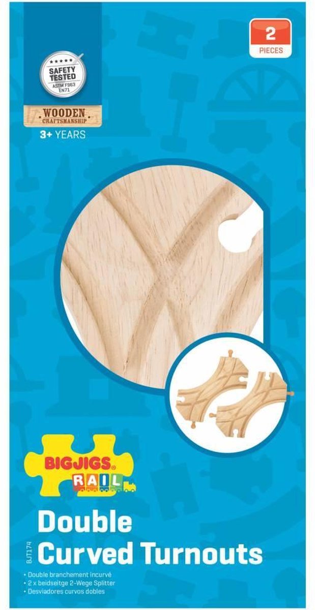 Bigjigs Holzschienen - 2 - links links auf der rechten Spaltung