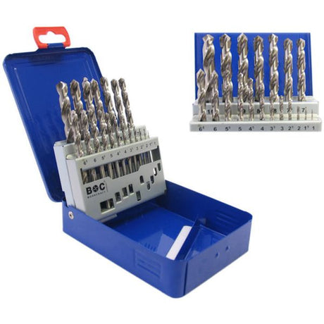 HSS-Bohrset 19-Stück in PVC-Box