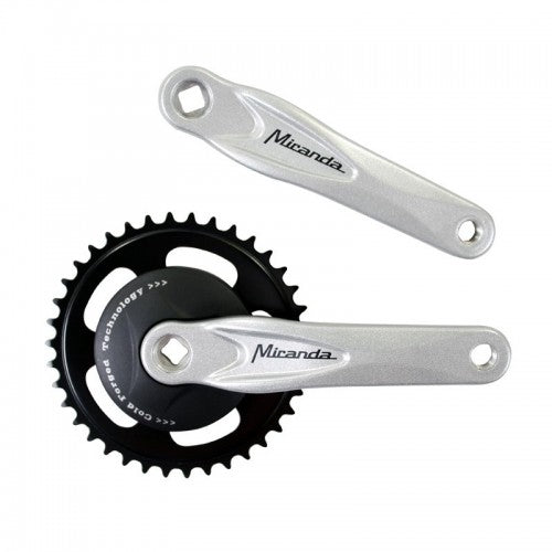 Miranda Beta 1 Kurbel Set mit Scheibe 95mm 33 Tands Crank poliert schwarz