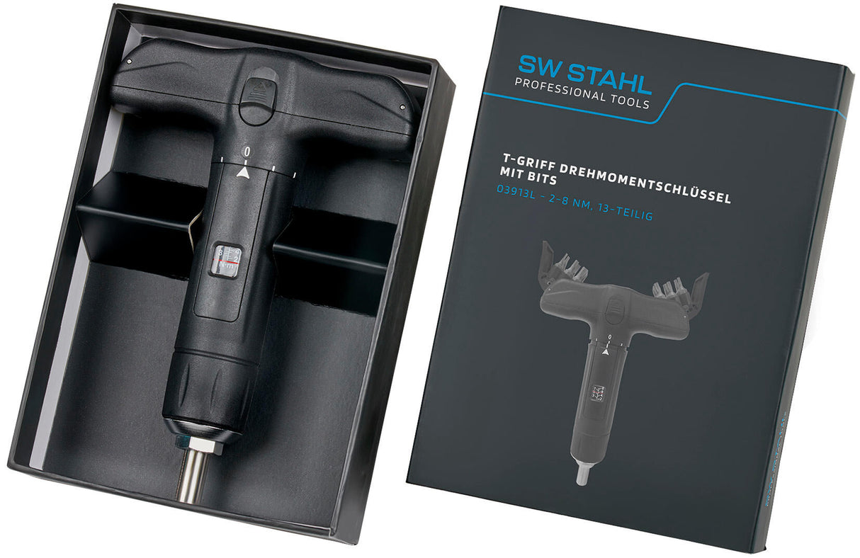 SW Stahl SW-Stahl Drehmomentschlüssel 03913L T-Griff Drehmomentschraube. mit Bits, 2-8nm, 13 Stk.