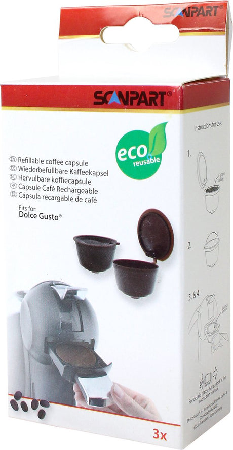 Scanpart nachfüllbarer Kaffeebecherhalter – für gemahlenen Kaffee – passend für Dolce-Gusto-Maschinen – Alternative – 3 Stück