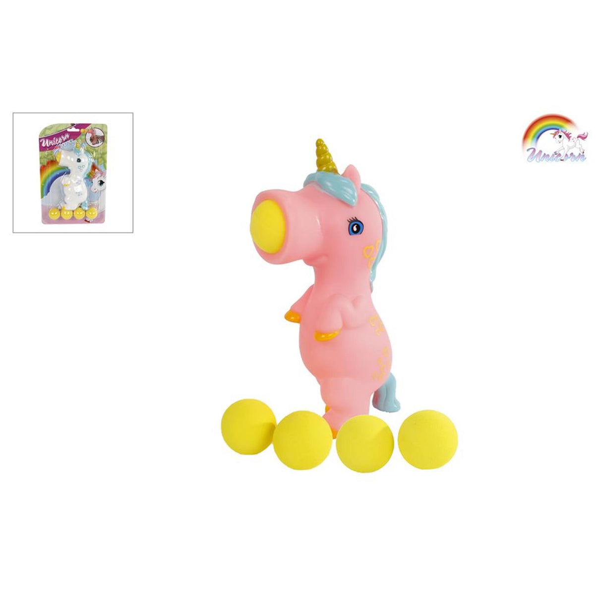 Einhorn-Shooter mit 5 Bällen 16cm