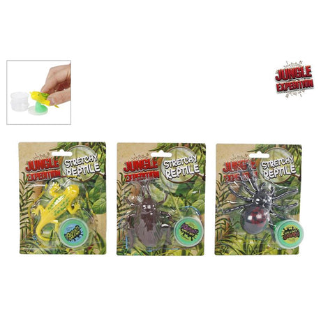 Dschungel-Expedition, dehnbares, schleimfressendes Reptil auf Karte, 11 cm