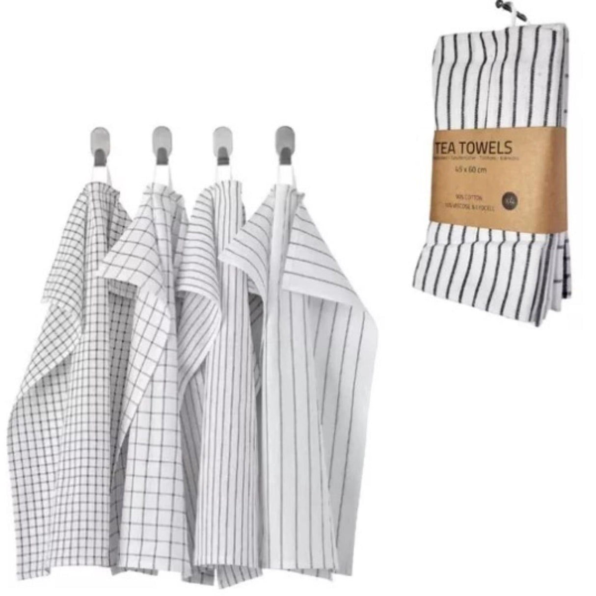 Tea towels 45x60cm, pack of 4