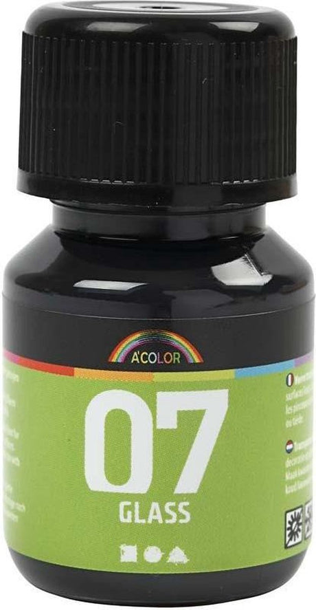 A-Color Glass permanente Glasfarbe – Schwarz, 30 ml