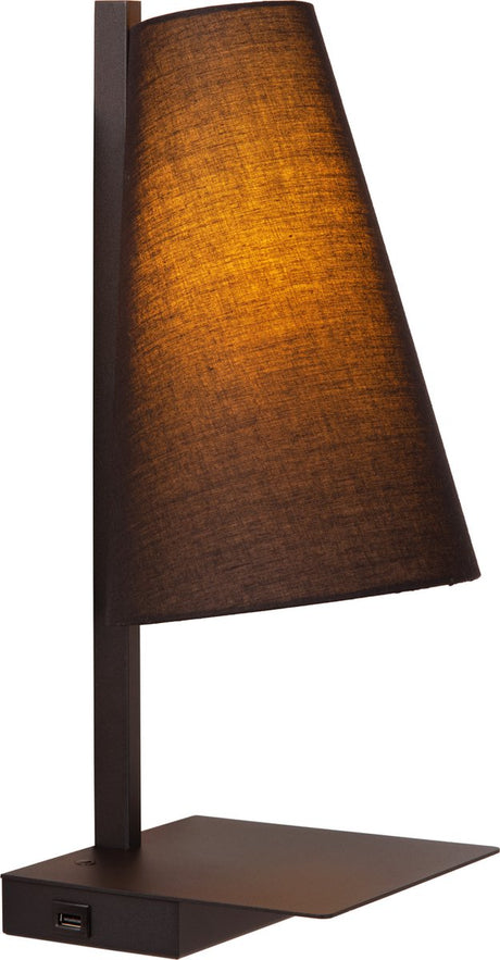 Lucide Gregory – Nachttischlampe Wandleuchte – 1xE27 – mit USB-Ladepunkt – Schwarz