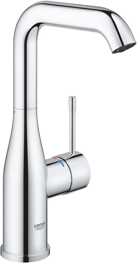 Grohe Essence Waschtischarmatur – hoher schwenkbarer Auslauf – mit Klick-Ablaufgarnitur (Push Open) – wassersparend