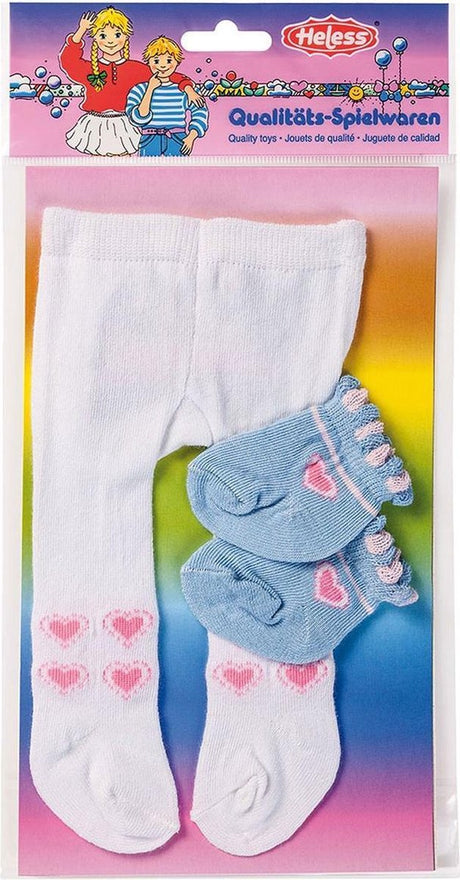 Heless poppenmaillot en sokken blauw roze 35-45 cm