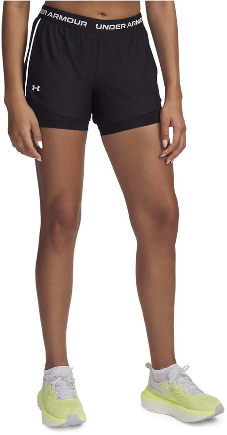 Under Armour Tech Play Up 2in1 Shorts-Blk Damen-Sporthose – Schwarz – Weiß