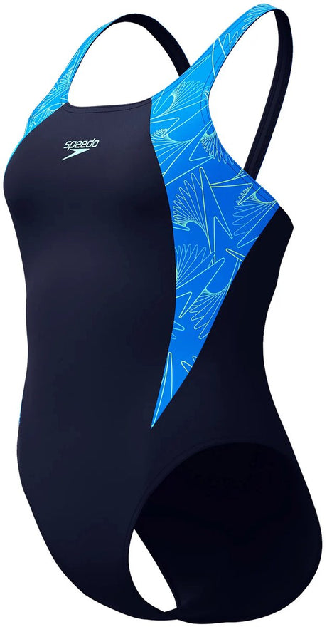 Speedo Hyperboom Splice Muscleback Damen-Sportbadeanzug – Marineblau