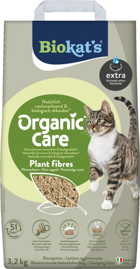 Biokat's Bio-Pflege Pflanzenfasern extra – 3,2 kg – Katzenstreu – klumpend – ohne Geruch