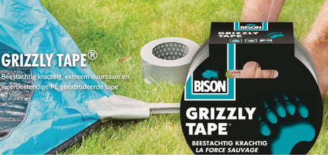 Bison-Grizzly-Klebeband, silberfarben, Rolle 10 m x 5 cm, tierisch kraftvoll