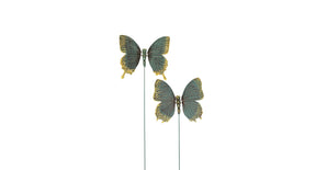 Vlinder brons 15cm 60cm steker 2 assortie kunststof