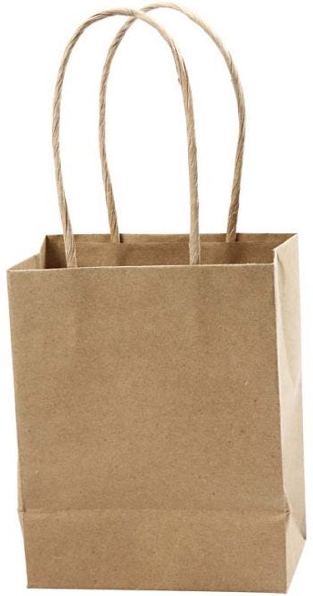 Creativ Company Papiertüten, H: 17 cm, B: 12x7 cm, 125 gr, braun, 10 Stück 1 Karton
