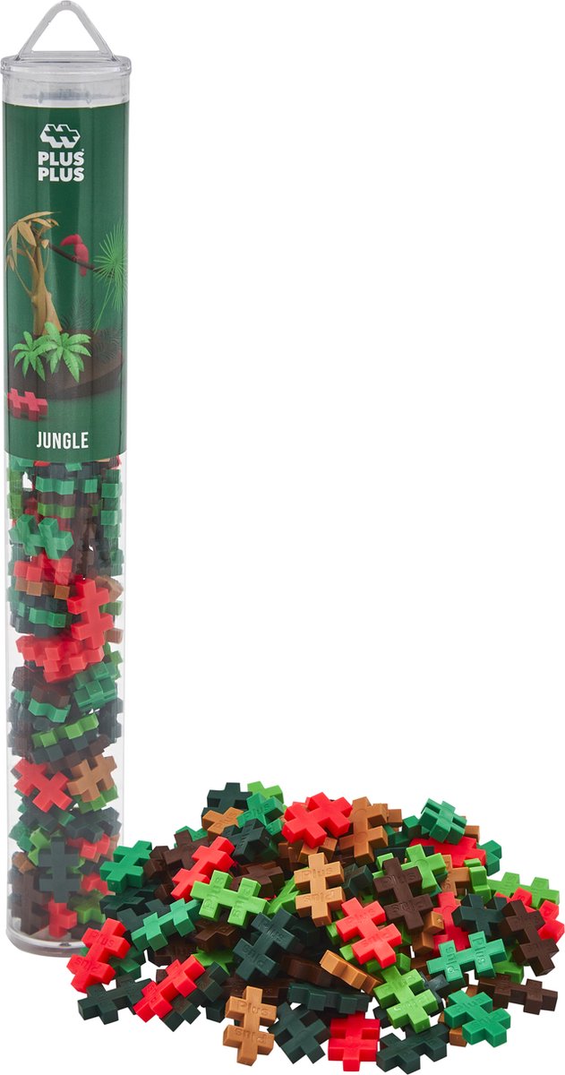 Plus-Plus Tube Jungle 100-teiliger Baukasten – 4266 – Konstruktionsspielzeug – Konstruktionsspielzeug – Set mit Bausteinen – ab 5 Jahren