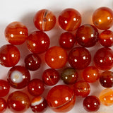 Creativ Company Achatperlen, D 6+8+10 mm, Lochgröße 0,9-1 mm, ca. 28 Stück, gebranntes Orange, Rot, 28 Stück 1 Box