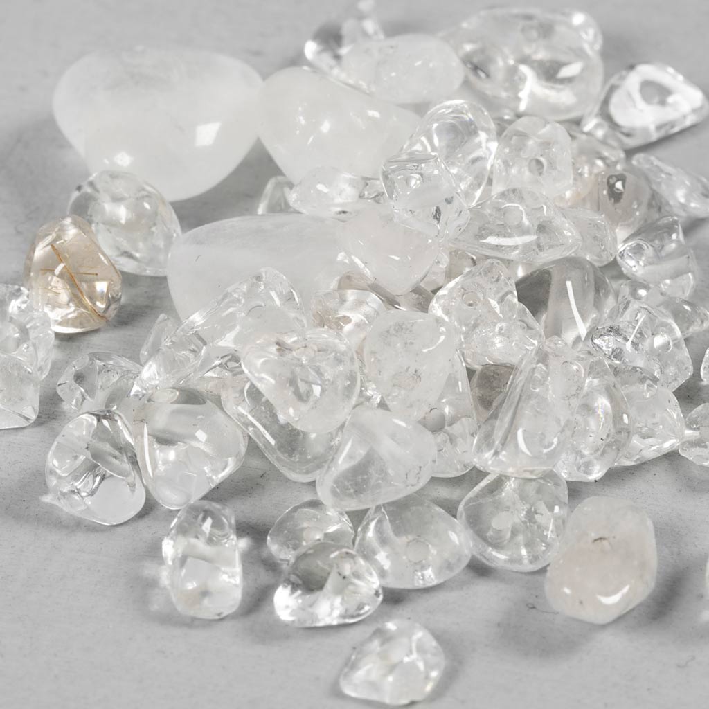 Creativ Company Kristallperlen, klarer Quarz, D 7-12 mm, Lochgröße 1 mm, ca. 63 Stück, transparente Farben, 63 Stück 1 Box