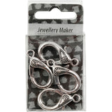 Creativ Company Karabinerverschluss, L: 30 mm, Lochgröße 3 mm, Antiksilber, 4 Stück 1 Box