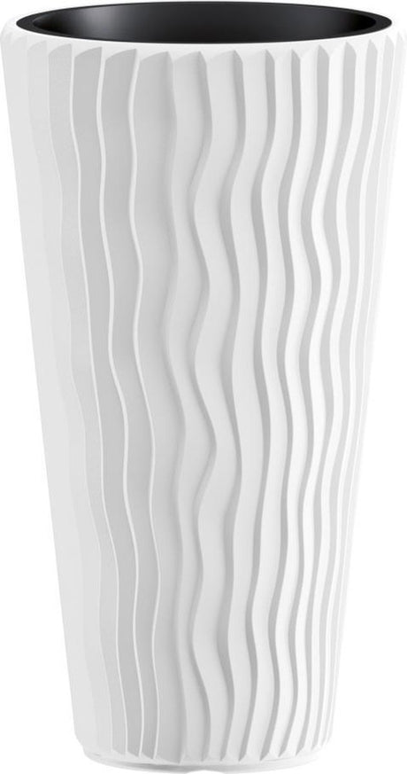 Prosperplast Sandy Slim - Blumentopf - Weiß - Eleganter und moderner Blumentopf - ø40 cm