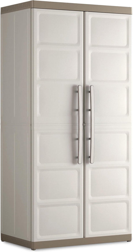 Kis Keter Excellence XL Aufbewahrungsschrank hoch – 4 Regale – 54 x 89 x 182 cm – Beige Taupe