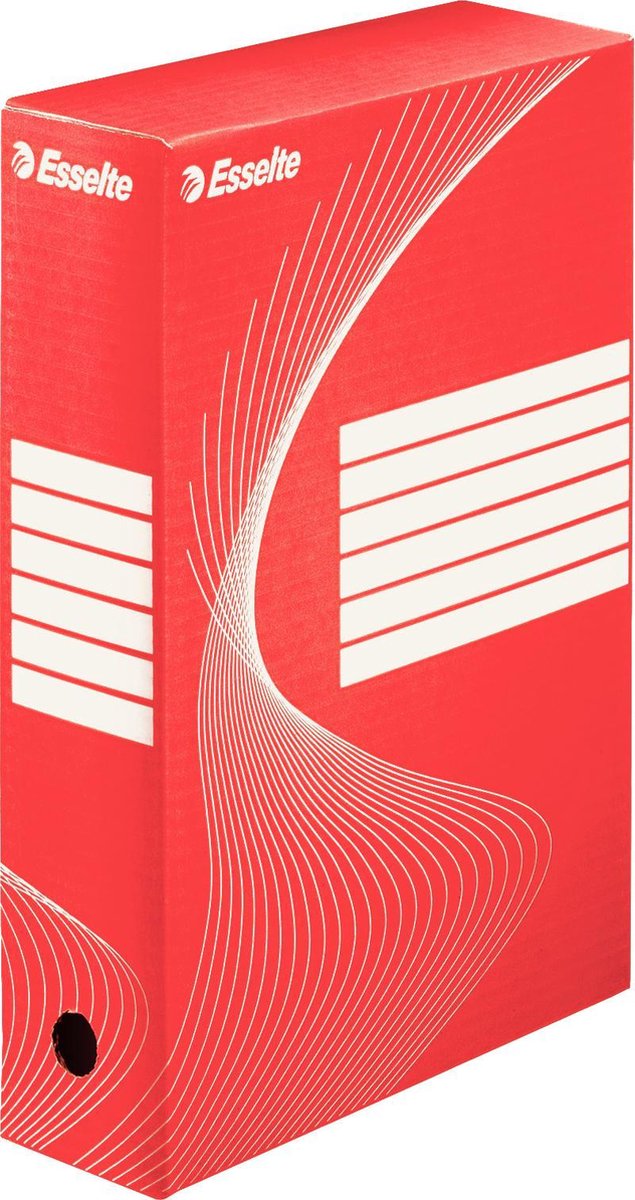 Esselte boxycolor archiefdoos - 80 x 352 x 250 mm - rood | 25 stuks