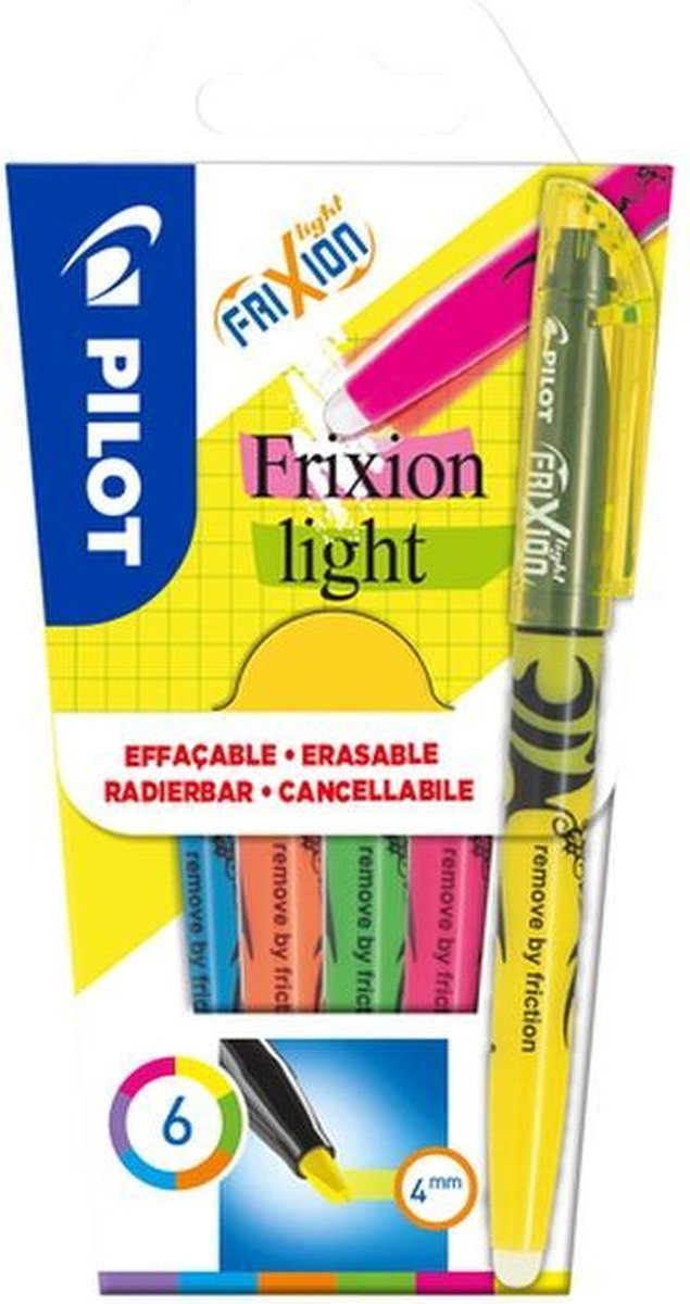 Pilot Frixion Light – Textmarker – 6 Farben in einer Box