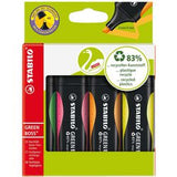 Stabilo Textmarker 6070 4 grüner Vorsprung 2-5mm grün, gelb, orange, pink