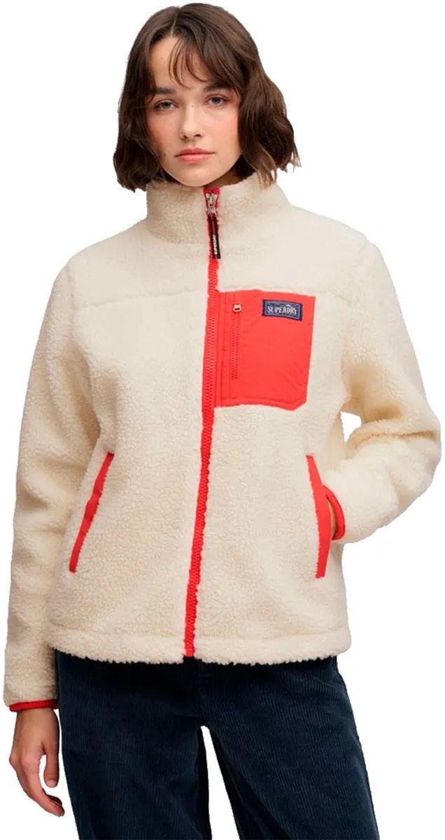 Superdry - heritage zip through fleece - dames - hoodies