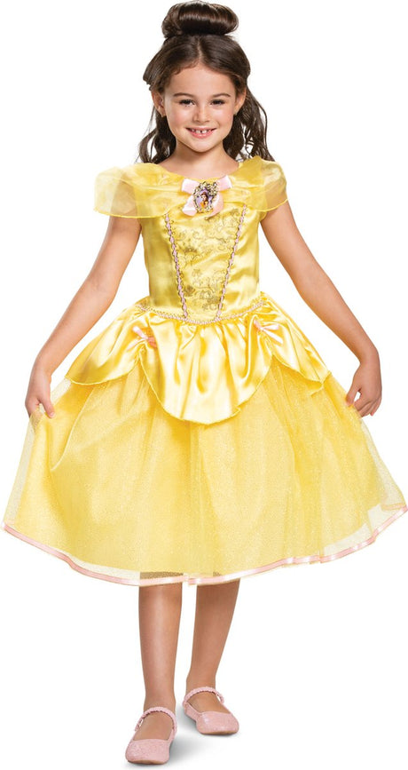 Verkleidung Disney Prinzessin – Die Schöne, das Biest, Belle Deluxe, Größe M (7–8 Jahre), Mädchen