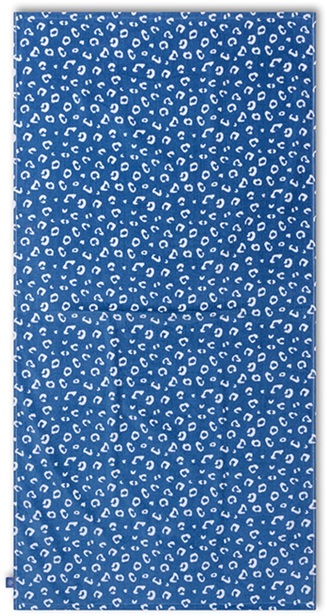 Leopard | blaues Mikrofaserhandtuch 180 x 90 cm