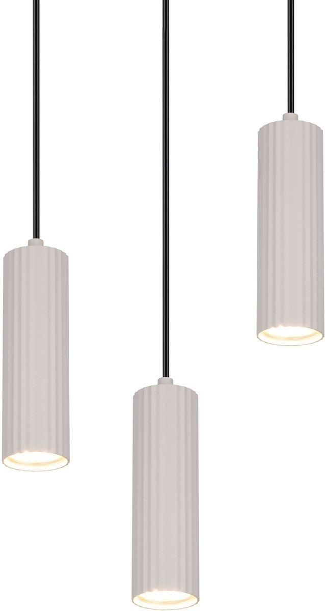 Trio Soka - Hängelampe - Grau Warm - exkl. 3x GU10 5 W - Deckenmontage - höhenverstellbar