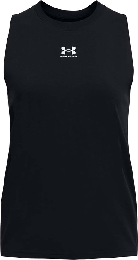 Under Armour UA Rival Muscle Tank-Blk Damen-Sportshirt – Schwarz – Weiß