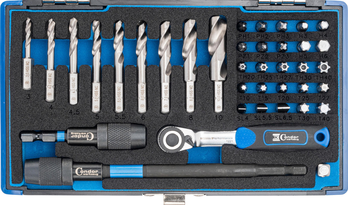 Condor Spezialbohrer-Set 39600 Spiralbohrer HSS-G 38tlg.