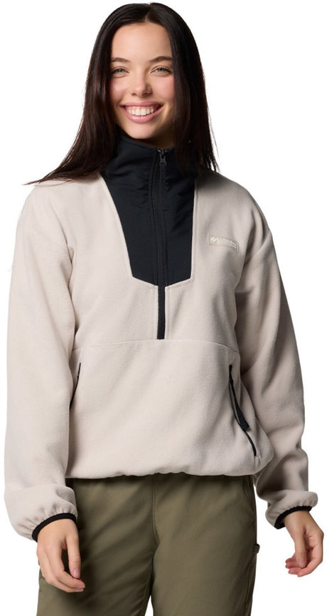 Columbia Sequoia Grove™ 1 Outdoor-Pullover aus Fleece für Damen mit 2 Reißverschlüssen – Dark Stone, Schwarz